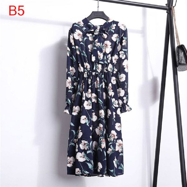 vintage spring summer party dress women fashion chiffon midi tunic floral dot slim long sleeve office high elastic waist dress, Black;gray
vintage spring summer party dress women fashion chiffon midi tunic floral dot slim long sleeve office high elastic waist dress, Black;gray