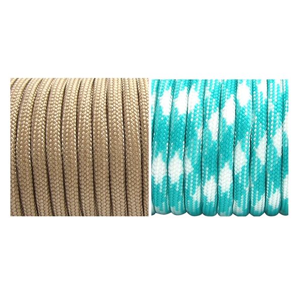 2pcs parachute cord ,with 7 strands, 550 lbs, 100 ft - blue lake camo & beige survival bracelets
2pcs parachute cord ,with 7 strands, 550 lbs, 100 ft - blue lake camo & beige survival bracelets