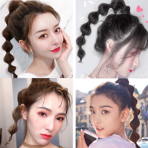 net red with the same paragraph bubble ponytail lantern braid ponytail wig playful cute bandage gourd ponytail fake braid, Black
net red with the same paragraph bubble ponytail lantern braid ponytail wig playful cute bandage gourd ponytail fake braid, Black