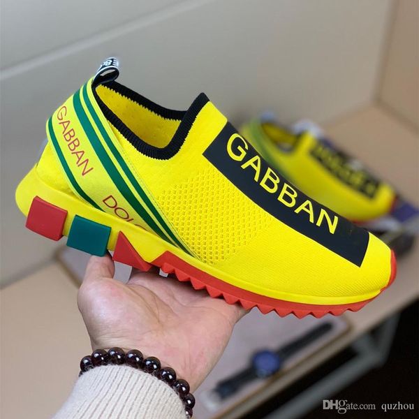 Designer fashion luxury 2019 brand men designer DOLCE shoes GABBANA Sorrento knitted sock sneakers mens trainers shoes