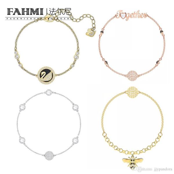 fahmi 100% sterling silver authentic classic gold silver rose gold swan bee flying charm charming women bracelet jewelry swarovski, Golden;silver
fahmi 100% sterling silver authentic classic gold silver rose gold swan bee flying charm charming women bracelet jewelry swarovski, Golden;silver