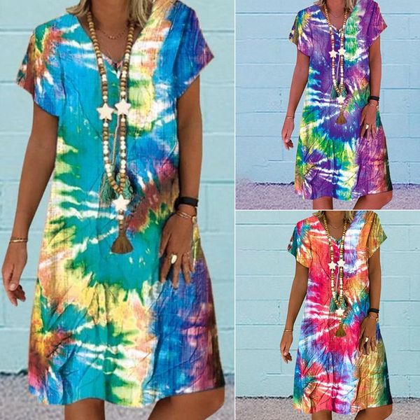 2020 summer fashion women v-neck tie-dye gradient print maxi color boho dress summer a line dresses casual loose beach dress, Black;gray
2020 summer fashion women v-neck tie-dye gradient print maxi color boho dress summer a line dresses casual loose beach dress, Black;gray