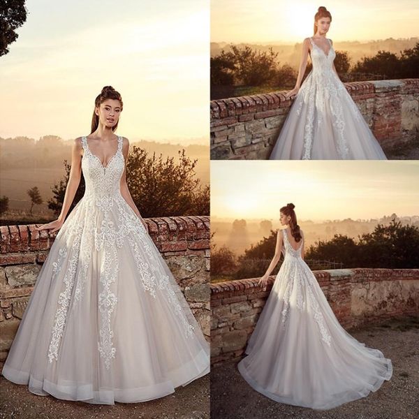 charming a line wedding dress v neck backless lace appliques bridal gown custom made long wedding gown, White
charming a line wedding dress v neck backless lace appliques bridal gown custom made long wedding gown, White