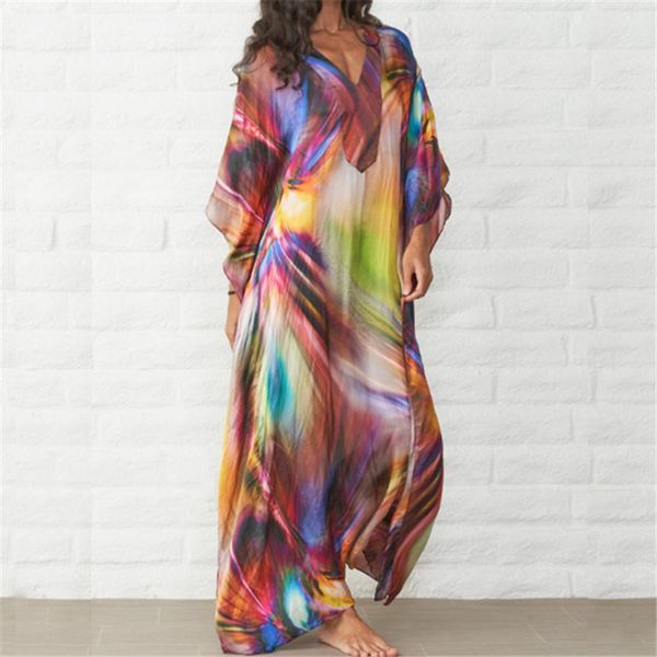 2020 quick-drying bohemian printed cape sleeve loose summer beach dress long tunic women beachwear long robe de plage n831, Black;gray
2020 quick-drying bohemian printed cape sleeve loose summer beach dress long tunic women beachwear long robe de plage n831, Black;gray