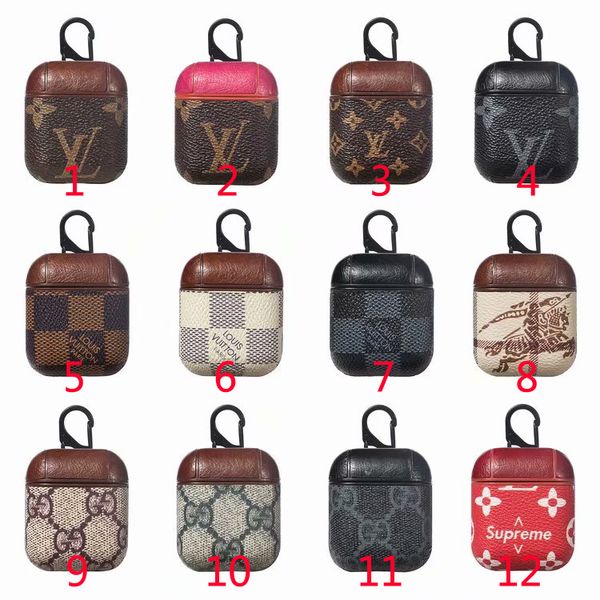 For Airpods Case brand design PU Leather Protective Cover Hook Clasp Keychain Anti Lost Fashion Earphone Cases Protector For gifts
For Airpods Case brand design PU Leather Protective Cover Hook Clasp Keychain Anti Lost Fashion Earphone Cases Protector For gifts