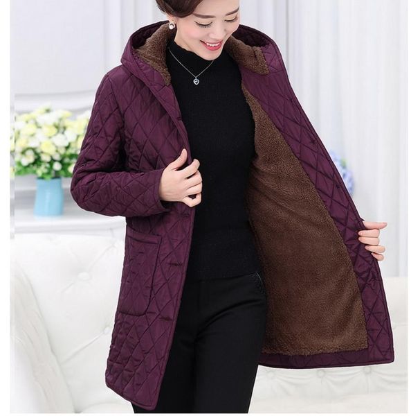 women's down & parkas coat winter women basic jacket plus velvet hooded middle-aged mother of coats 1099, Black
women's down & parkas coat winter women basic jacket plus velvet hooded middle-aged mother of coats 1099, Black