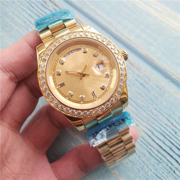 2019 brand new selling gold luxury men's and women's designer watches upscale diamond bezel dial automatic mechanical business wat, Slivery;brown
2019 brand new selling gold luxury men's and women's designer watches upscale diamond bezel dial automatic mechanical business wat, Slivery;brown