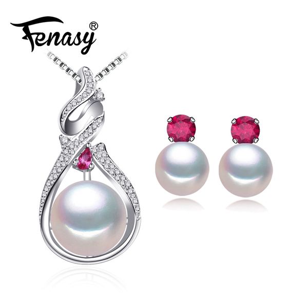 fenasy 925 sterling silver pearl jewelry sets for women,natural stud earrings vintage pendant necklace engagement ruby set, Black
fenasy 925 sterling silver pearl jewelry sets for women,natural stud earrings vintage pendant necklace engagement ruby set, Black