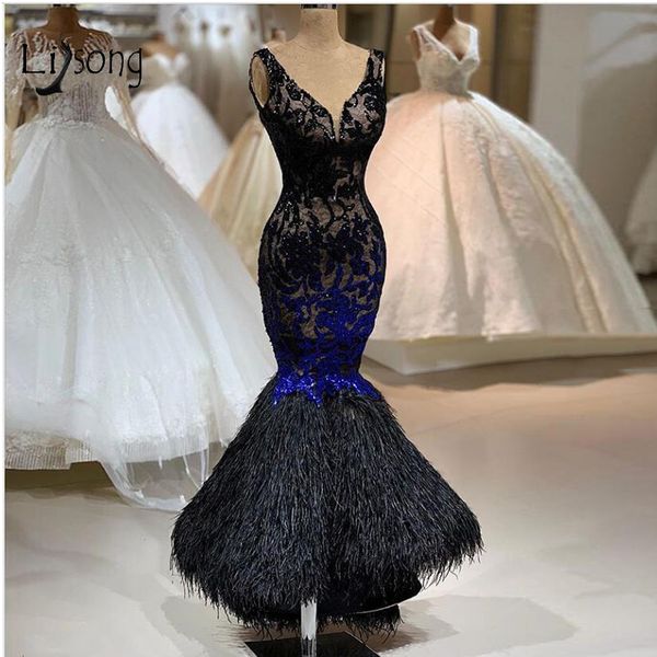 real image black lace feather mermaid prom dresses v-neck long prom gowns beaded formal party dresses, White;black
real image black lace feather mermaid prom dresses v-neck long prom gowns beaded formal party dresses, White;black