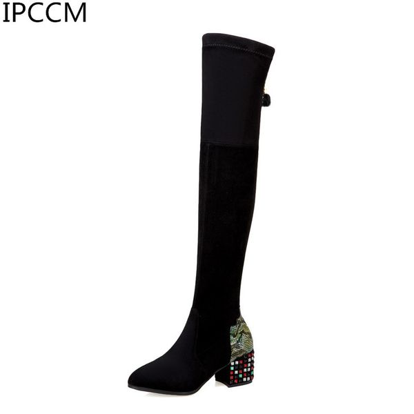 2019 winter new fashion korean warm plus velvet comfortable wild deodorant thick heel with long short tube women's boots, Black
2019 winter new fashion korean warm plus velvet comfortable wild deodorant thick heel with long short tube women's boots, Black