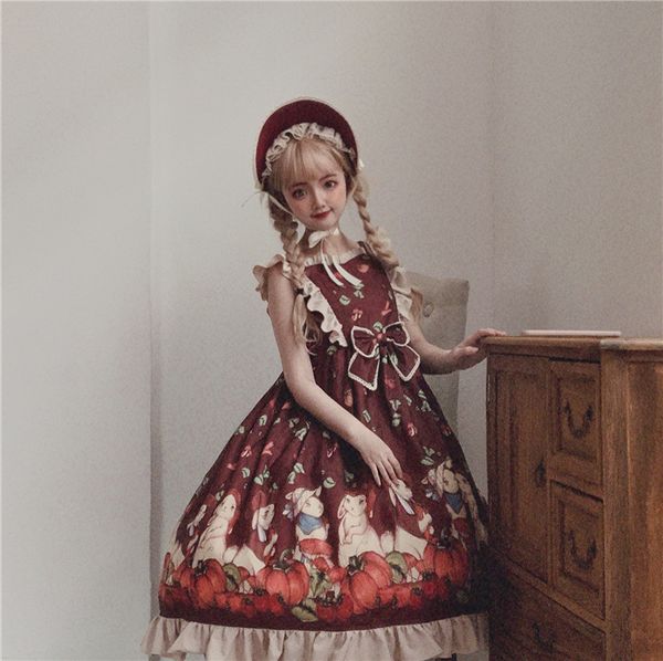 japanese sweet lolita dress vintage lace bowknot cute printing victorian dress kawaii girl gothic lolita jsk princess loli cos, Black;red
japanese sweet lolita dress vintage lace bowknot cute printing victorian dress kawaii girl gothic lolita jsk princess loli cos, Black;red