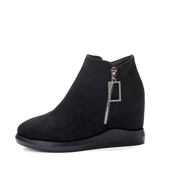 ankle boots for women increase within wedge shoes thick-soled side zipper winter warm new autumn british style wild ladies boots, Black
ankle boots for women increase within wedge shoes thick-soled side zipper winter warm new autumn british style wild ladies boots, Black