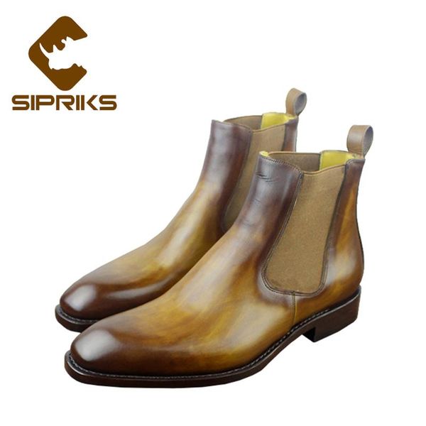 sipriks patina leather boots for men yellow stretch leather boots burgundy flat sewing welted new, Black
sipriks patina leather boots for men yellow stretch leather boots burgundy flat sewing welted new, Black