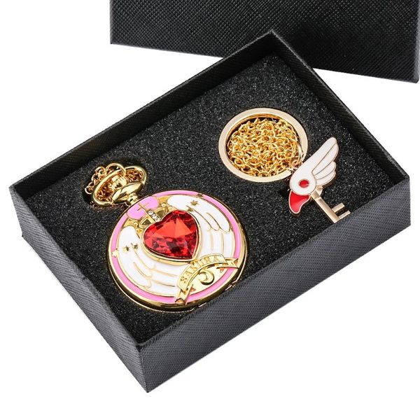pocket watch gifts set japan anime magic girl sakura cartoon cosplay with key ring pendant clock girls lady women xmas gift set, Slivery;golden
pocket watch gifts set japan anime magic girl sakura cartoon cosplay with key ring pendant clock girls lady women xmas gift set, Slivery;golden