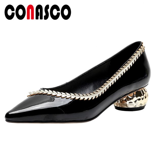 conasco genuine leather autumn women pumps fashion elegant concise metal decoration high heels office lady casual shoes woman, Black
conasco genuine leather autumn women pumps fashion elegant concise metal decoration high heels office lady casual shoes woman, Black