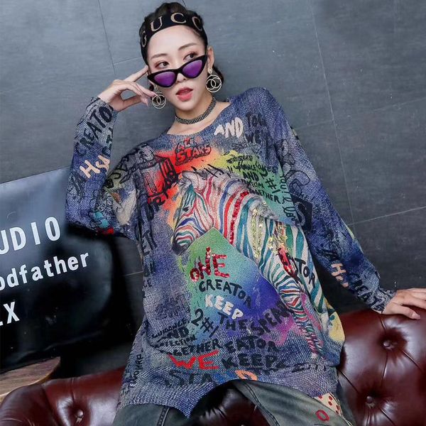 women 2020 autumn new korea tide letter print sequin sweater o-neck long sleeve fashion loose casual plus size, White;black
women 2020 autumn new korea tide letter print sequin sweater o-neck long sleeve fashion loose casual plus size, White;black