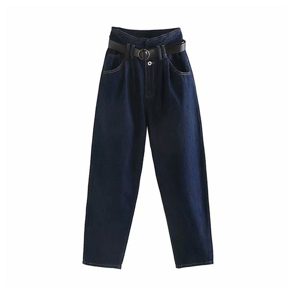 fashion high waist jeans women paperbag pants with belt streetwear zipper pockets denim trousers loose long jeans pants, Blue
fashion high waist jeans women paperbag pants with belt streetwear zipper pockets denim trousers loose long jeans pants, Blue