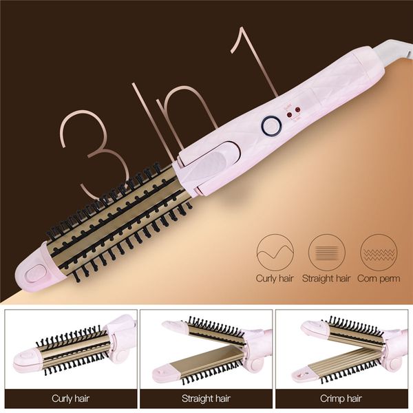 3 in 1 travel fast heating electric hair brush straightening flat curling iron waver roller comb corn plate foldable hair curler 
3 in 1 travel fast heating electric hair brush straightening flat curling iron waver roller comb corn plate foldable hair curler