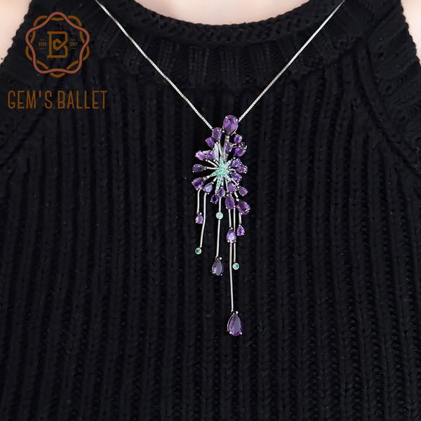 gem's ballet new 8.88ct natural amethyst purple gemstone pendants 925 sterling sliver gothic necklace for women party jewelry, Silver 
gem's ballet new 8.88ct natural amethyst purple gemstone pendants 925 sterling sliver gothic necklace for women party jewelry, Silver