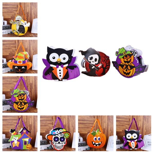 

new children's diy halloween handbag candy bag kindergarten gift bag spoofs halloween candy collection bag storage bags t2i5343