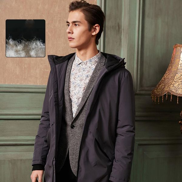 hooded draw string leisure down jacket new men coat warm duck down long male clothes, Black
hooded draw string leisure down jacket new men coat warm duck down long male clothes, Black