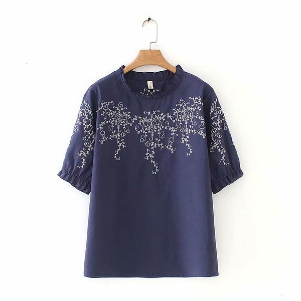 women's blouses & shirts plus size flare neck embroidery blouse short quarter sleeve, White
women's blouses & shirts plus size flare neck embroidery blouse short quarter sleeve, White