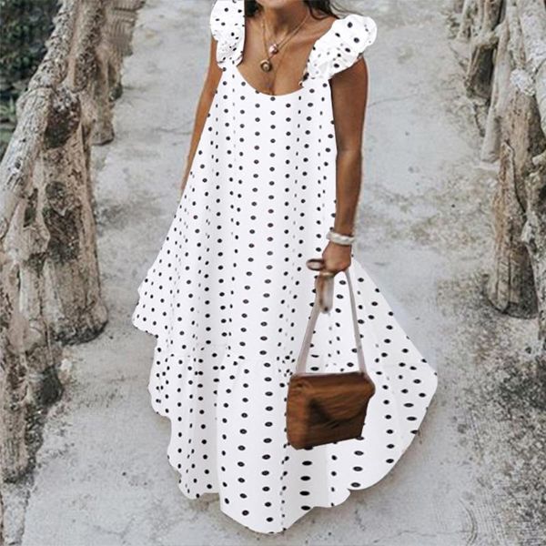 2020 summer sundress women's bohemian polka printed maxi dress casual female sleeveless robe long ruffle vestidos 5xl#z30, Black;gray
2020 summer sundress women's bohemian polka printed maxi dress casual female sleeveless robe long ruffle vestidos 5xl#z30, Black;gray