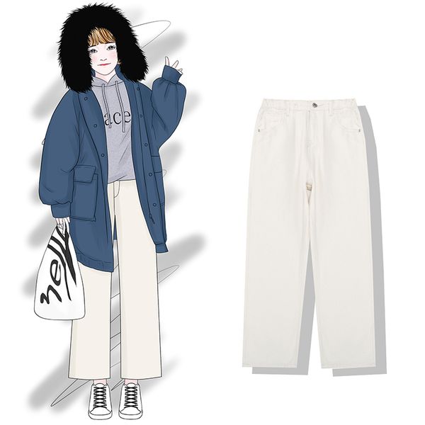 autumn and winter loose straight high waist nine points jeans children tide 2019 new fashion women's clothing, Blue
autumn and winter loose straight high waist nine points jeans children tide 2019 new fashion women's clothing, Blue