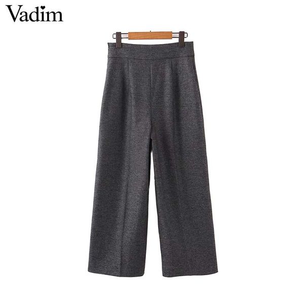 vadim women elegant solid wide leg pants side zipper european style female office wear casual trousers pantalones mujer kb227, Black;white
vadim women elegant solid wide leg pants side zipper european style female office wear casual trousers pantalones mujer kb227, Black;white