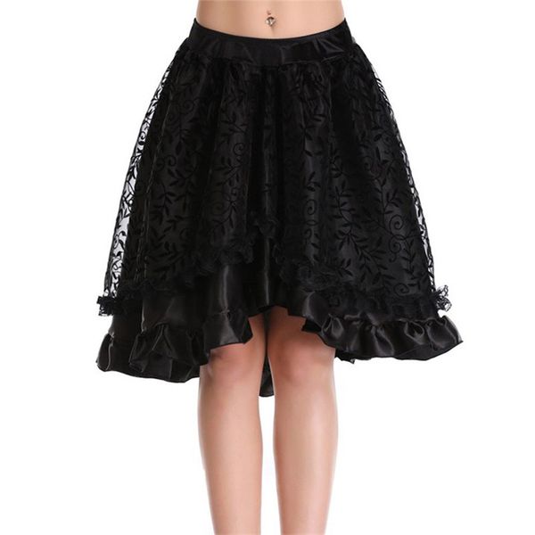 retro skirt high waist ladies flower gothic style mesh irregular skirt women's slim wild corset high low skirts f14, Black
retro skirt high waist ladies flower gothic style mesh irregular skirt women's slim wild corset high low skirts f14, Black