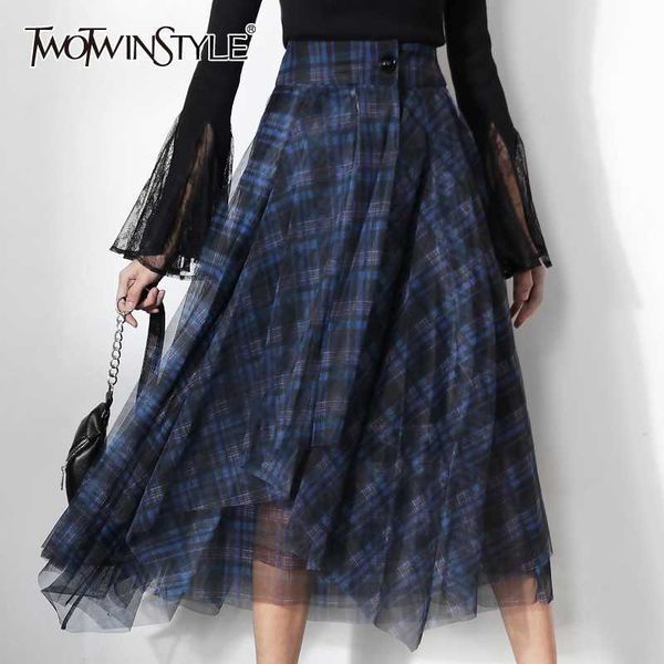 twotwinstyle casual plaid patchwork mesh women's skirts high waist hit color elegant a line skirt female 2020 spring fashion new, Black
twotwinstyle casual plaid patchwork mesh women's skirts high waist hit color elegant a line skirt female 2020 spring fashion new, Black