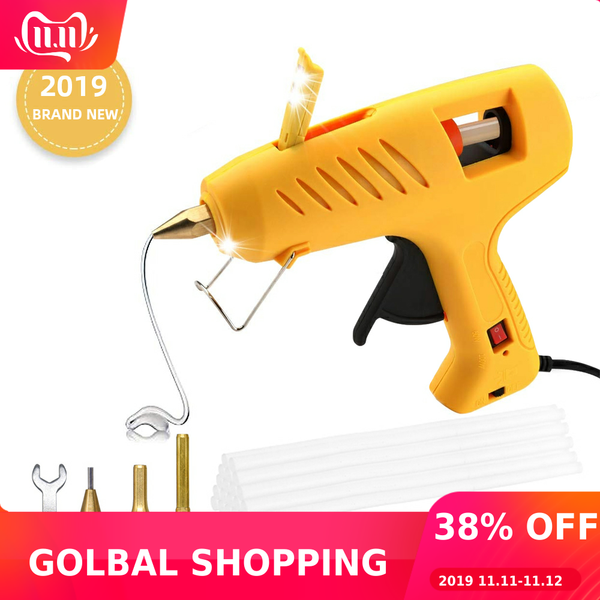 glue gun with led lights, 60/100w full size dual power diy tool with finger tips for arts crafts, christmas decoration gifts
glue gun with led lights, 60/100w full size dual power diy tool with finger tips for arts crafts, christmas decoration gifts
