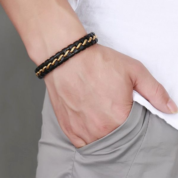 black bracelets leather mens stainless steel gold chain bracelet fashion jewelry 2020 holiday gift for male accessories
black bracelets leather mens stainless steel gold chain bracelet fashion jewelry 2020 holiday gift for male accessories