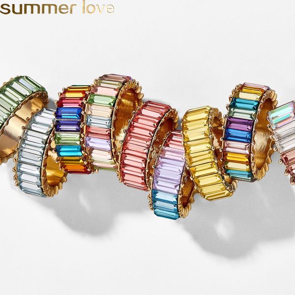 2019 vintage crystal rainbow engagement rings for women fashion colorful brand rings wedding jewelry party wholesale sale, Silver 
2019 vintage crystal rainbow engagement rings for women fashion colorful brand rings wedding jewelry party wholesale sale, Silver