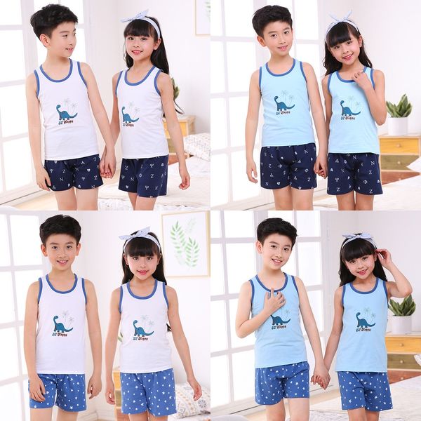 2020 children's suit cotton medium and large children's summer clothes for boys vest vest and girls baby camisole two-piece suit, Blue
2020 children's suit cotton medium and large children's summer clothes for boys vest vest and girls baby camisole two-piece suit, Blue