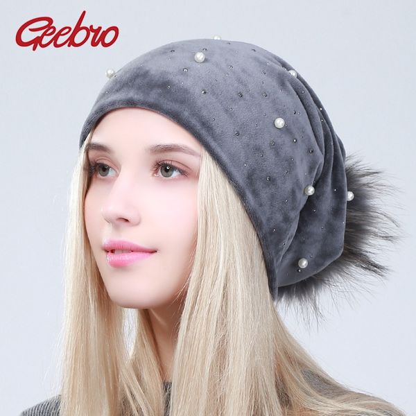 geebro brand women's pom pom beanie hat casual polyester shine pearls&rhinestones beanies for women skull beanie hats bonnet, Blue;gray 
geebro brand women's pom pom beanie hat casual polyester shine pearls&rhinestones beanies for women skull beanie hats bonnet, Blue;gray