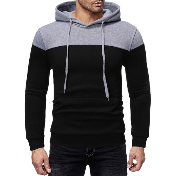 outfits fashion men autum winter long sleeve hooded sweatshirt patchwork outwear tracksuit, Black
outfits fashion men autum winter long sleeve hooded sweatshirt patchwork outwear tracksuit, Black