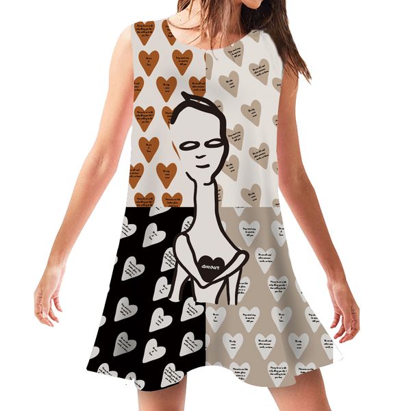 summer female dress cartoon patchwork print loose sleeveless dresses women new o neck casual swing sundress vest dress, Black;gray
summer female dress cartoon patchwork print loose sleeveless dresses women new o neck casual swing sundress vest dress, Black;gray