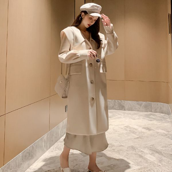 long coats for winter for women clothes 2019 single button coat plus size warm korean fashion clothing autumn winter, Black
long coats for winter for women clothes 2019 single button coat plus size warm korean fashion clothing autumn winter, Black