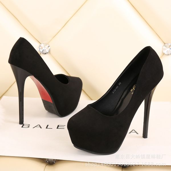 14cm super high heel fashion elegant women's shoes 2018 new suede waterproof platform high heels nightclub women's shoes, Black
14cm super high heel fashion elegant women's shoes 2018 new suede waterproof platform high heels nightclub women's shoes, Black