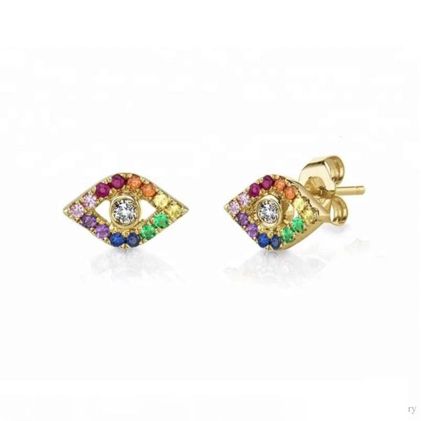 lucky evil eye charm gold silver plated 925 sterling silver rainbow colorful cz paved bright silver eye stud earring, Golden;silver
lucky evil eye charm gold silver plated 925 sterling silver rainbow colorful cz paved bright silver eye stud earring, Golden;silver