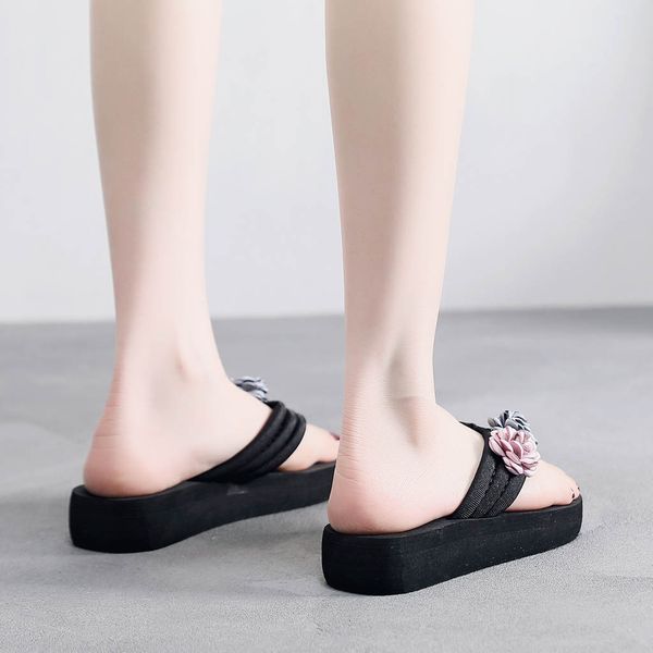 sagace womens fashion med-heeled flip flops shoes beach non-slip clip-toe outdoor with beautiful casual beach flower slippers, Black
sagace womens fashion med-heeled flip flops shoes beach non-slip clip-toe outdoor with beautiful casual beach flower slippers, Black