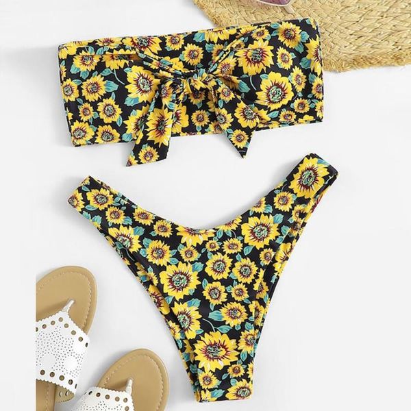 2019 women's two piece bikini swimsuit sunflower print swim dress bathing suit
2019 women's two piece bikini swimsuit sunflower print swim dress bathing suit