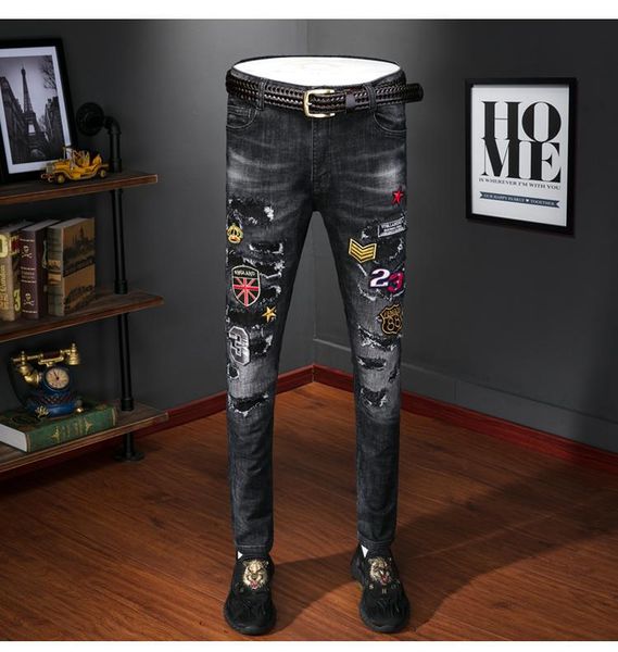 ah11694 fashion men's jeans 2019 runway luxury european design party style men's clothing, Blue
ah11694 fashion men's jeans 2019 runway luxury european design party style men's clothing, Blue