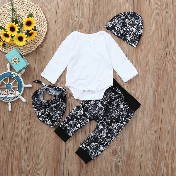 4pcs baby halloween clothes sets newborn baby solid romper spider web skull print pants cap bibs halloween roupas infantis, White
4pcs baby halloween clothes sets newborn baby solid romper spider web skull print pants cap bibs halloween roupas infantis, White