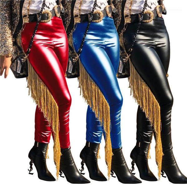 pants fashion solid color skinny pencil pants with tassel panelled street style womens trousers womens designer pu, Blue
pants fashion solid color skinny pencil pants with tassel panelled street style womens trousers womens designer pu, Blue
