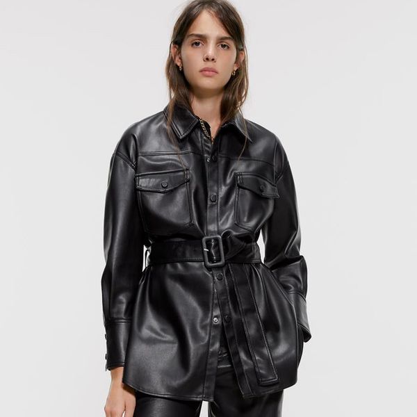 qnpqyx new slim pu coats women fashion faux leather jackets women elegant tie belt waist pockets buttons coats female ladies ip wholesale, Black
qnpqyx new slim pu coats women fashion faux leather jackets women elegant tie belt waist pockets buttons coats female ladies ip wholesale, Black