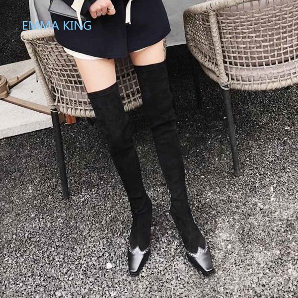 2019 new black thigh high stretch knitting socks boots square toe ladies winter high heels shoes woman over the knee boots
2019 new black thigh high stretch knitting socks boots square toe ladies winter high heels shoes woman over the knee boots
