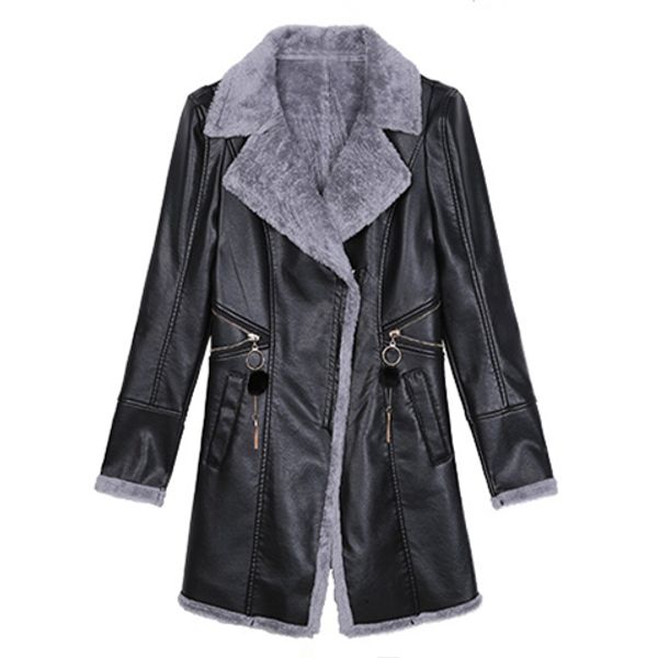 leather women's long coats autumn and winter warm slim ladies jackets thin middle-aged leather plus velvet women coats, Tan;black
leather women's long coats autumn and winter warm slim ladies jackets thin middle-aged leather plus velvet women coats, Tan;black