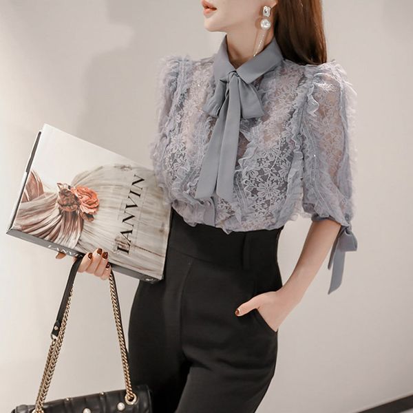 women two piece outfits office ladies women floral lace bow blouses shirts & high waist pant female elegant sets 2 pieces set, White
women two piece outfits office ladies women floral lace bow blouses shirts & high waist pant female elegant sets 2 pieces set, White